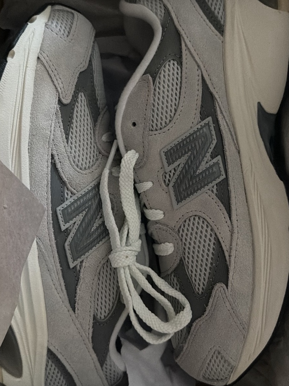 New Balance Men’s Light Grey and Dark Grey Casual Sneakers